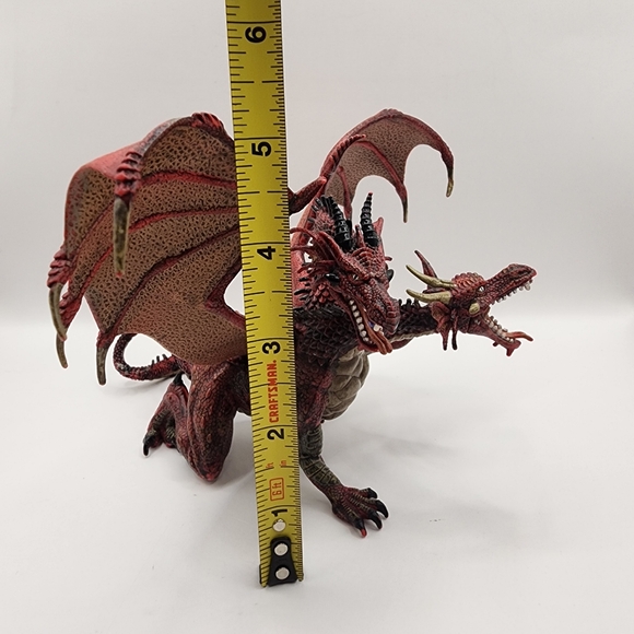 Papo 2005 Two-Headed Dragon Red Fire Mythical Beast Action Figure - Picture 6 of 6